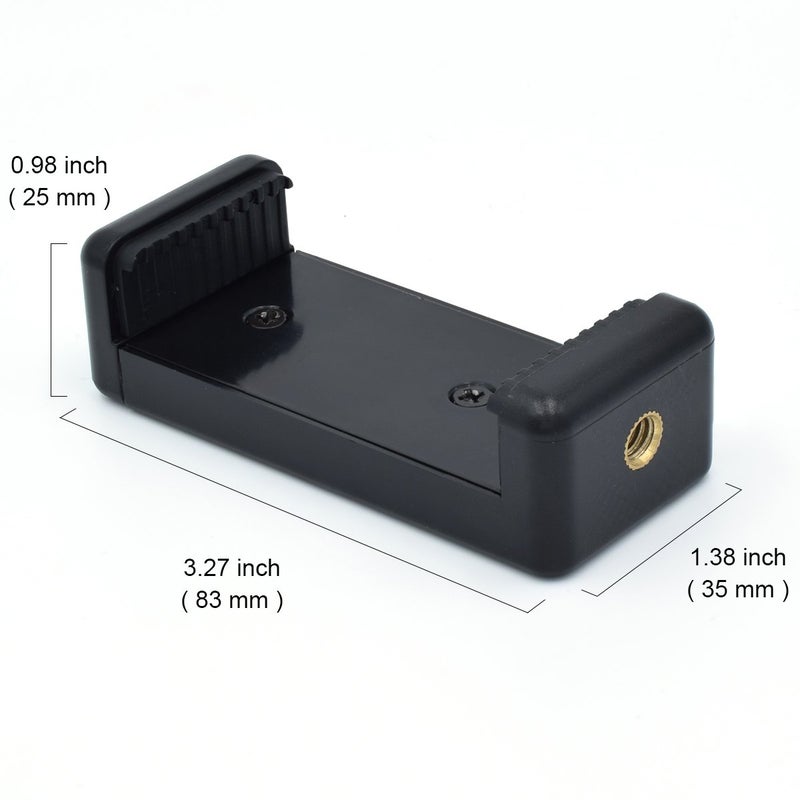 OIMIO Universal Cell Phone Tripod Mount Adapter, OIMIO Phone Holder Clip Connector Head Used for Monopod Selfie Stick DSLR Travel Mini Flexible Tripod and More(2 Pack) - Image 2
